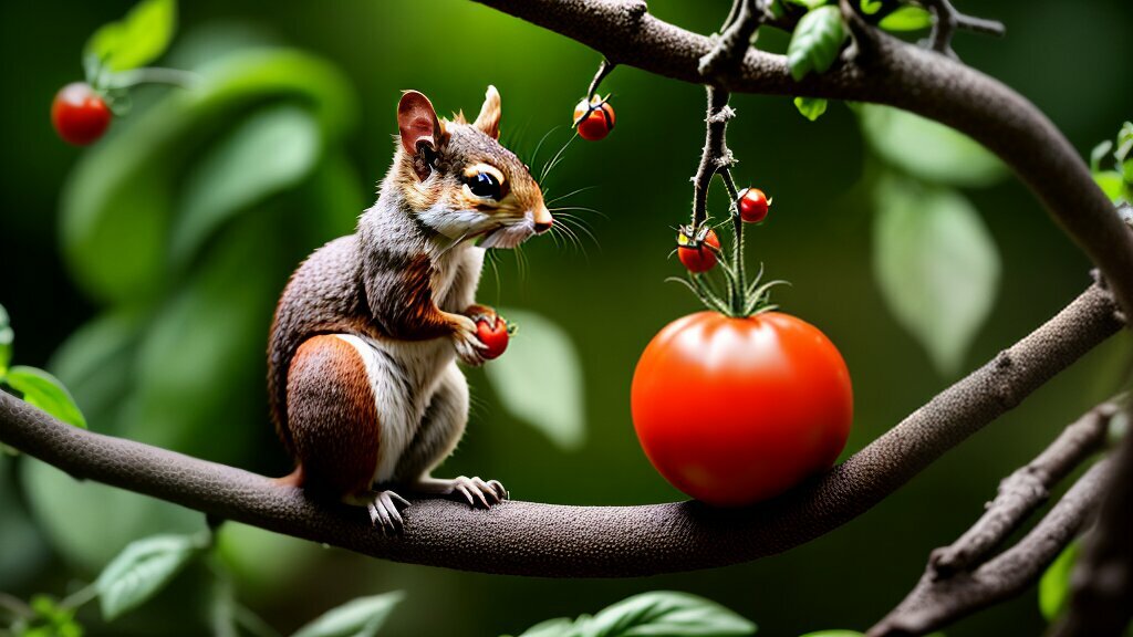 Tomato-eating squirrel