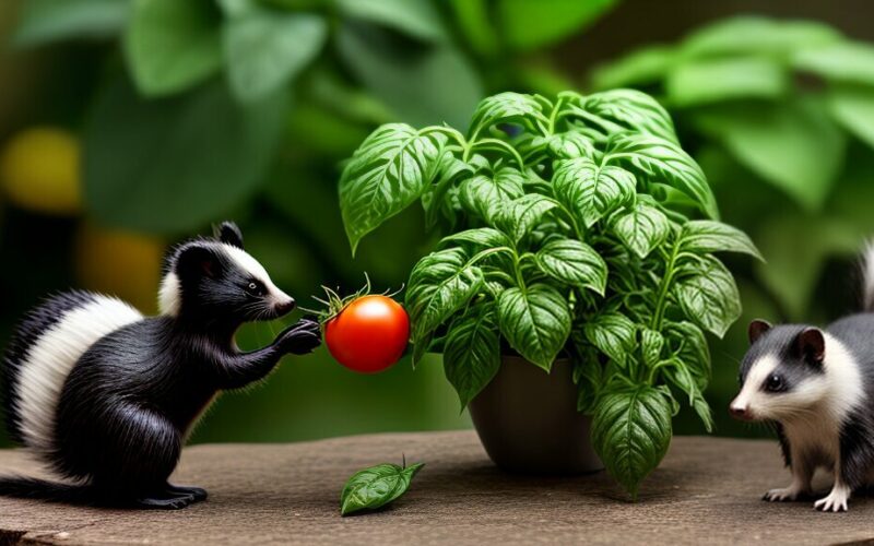 do skunks eat tomatoes