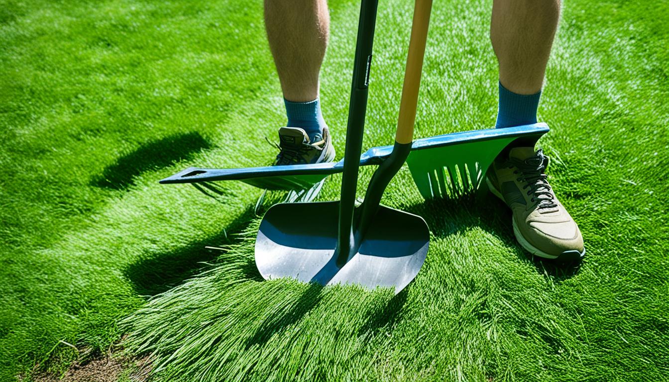 how to dig up grass with a shovel